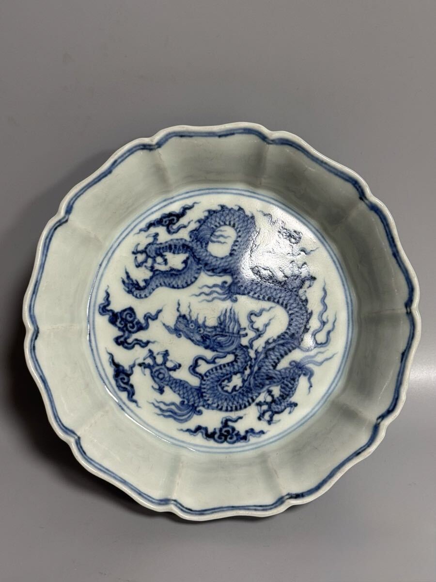 【竹華】中国古美術 明時代 青花 筆洗 古玩 骨董 時代物 当時物 唐物 骨董品 時代品 美術品 茶道具 置物 旧家収蔵 h16拍卖