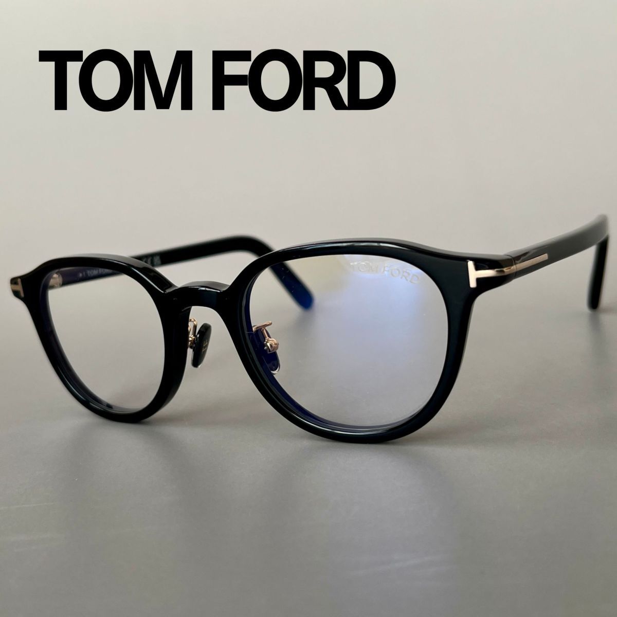 【1円スタート】 トムフォード メガネ TOM FORD アジアンフィット ボストン ブラック 黒 スマート 新品 ブルーライトカット シンプル拍卖