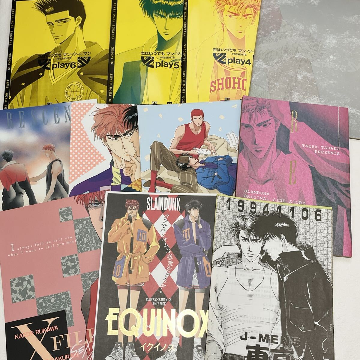 《90年代!大量レア!!》スラムダンク slam dunk 同人誌 恋はいつでもマン・ツー・マン 平忠子 流川×花道 10冊まとめ売り チラシ有拍卖