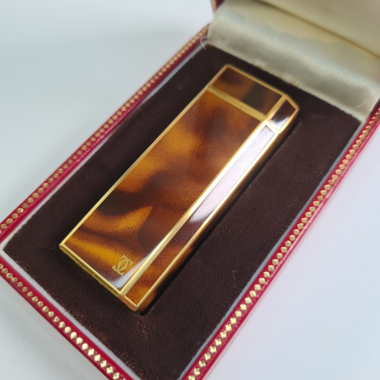 (32253)★1円スタート★CARTIER★カルティエ★ガスライター★べっ甲★着火未確認★拍卖