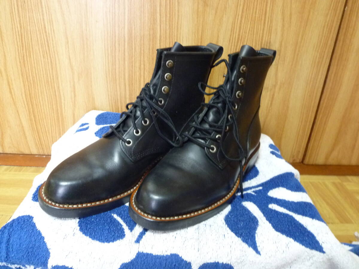 ★美品★26.5cm ★安藤製靴★NERO★ レースアップ★ レザーブーツ★ブラック★アンドウセイカ★黒★拍卖