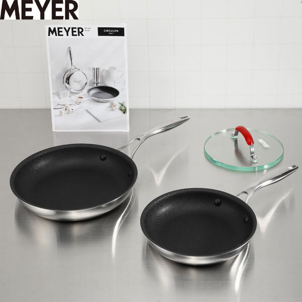 送料300円(税込)■sf035■マイヤー サーキュロンクラッドワン フライパン 20cm&24cmセット 47300円相当【シンオク】拍卖