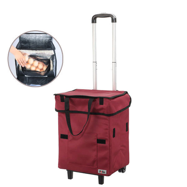 送料300円(税込)■yc043■スマート ショッピングカート エッグホルダー付 ワインレッド 11000円相当【シンオク】拍卖