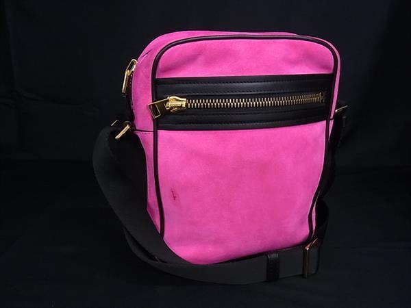 1円 TOM FORD トムフォード スエード クロスボディ ショルダーバッグ 斜め掛け 肩掛け レディース メンズ ピンク系 BP9854拍卖