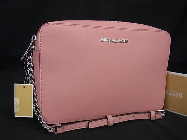 1円 ■新品■未使用■ MICHAEL KORS マイケルコース レザー チェーン クロスボディ ショルダーバッグ 斜め掛け レディース ピンク系 BF8287拍卖