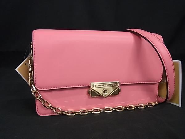 1円 ■新品■未使用■ MICHAEL KORS マイケルコース レザー クロスボディ ショルダーバッグ 斜め掛け レディース ピンク系 BF8110拍卖
