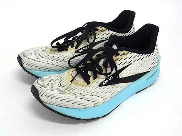 ■美品■ BROOKS ブルックス スニーカー 表記サイズ 24.0cm 靴 シューズ メンズ ホワイト系×ライトブルー系 DK2212拍卖