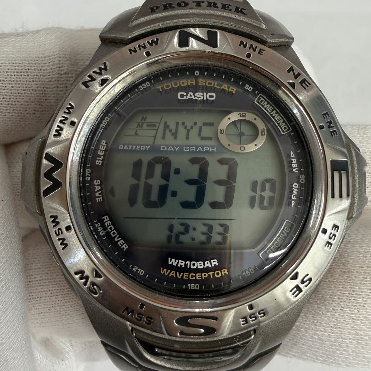 ▽1円〜 CASIO カシオ PROTREK プロトレック 電波ソーラー デジタル 腕時計 PRW-100TJ 現状稼働品 ジャンク KB2632拍卖