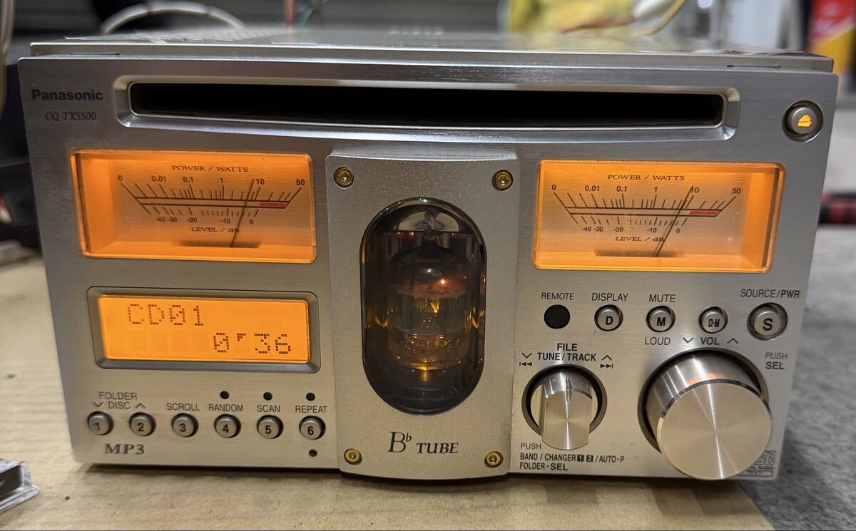 パナソニック 真空管 CD CQ-TX5500D CDプレイヤー カーオーディオ アナログメーター拍卖