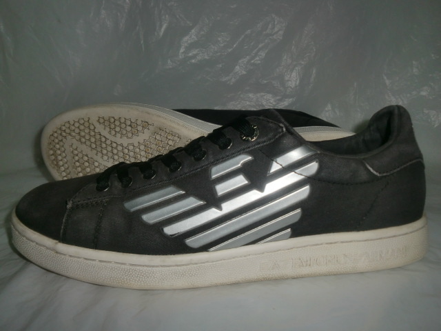 ★EA 7 EMPORIO ARMANI ビッグロゴ キャンバススニーカー US 9 EA 7 エンポリオアルマーニ X8X001 XK124 キャンバススニーカー UK 8.5拍卖