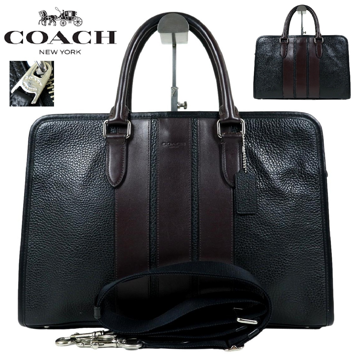 【B3792】【美品】COACH コーチ 2WAYバッグ ショルダーバッグ ビジネスバッグ ブリーフケース レザーバッグ F72308拍卖