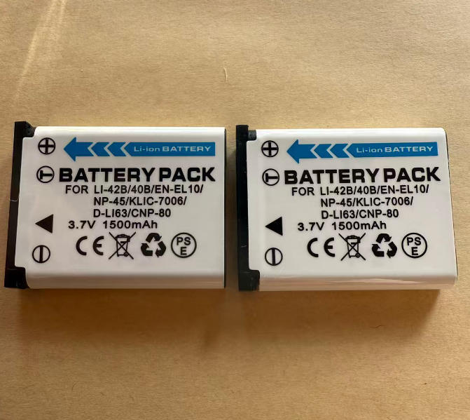 2個 NP-80 NP-45 KLIC-7006 EN-EL10 LI-40B LI-42B D-LI108 D-LI63 互換バッテリー3.7V 1500mAh大容量高性能 Fujiflim Z300カメラ対応拍卖