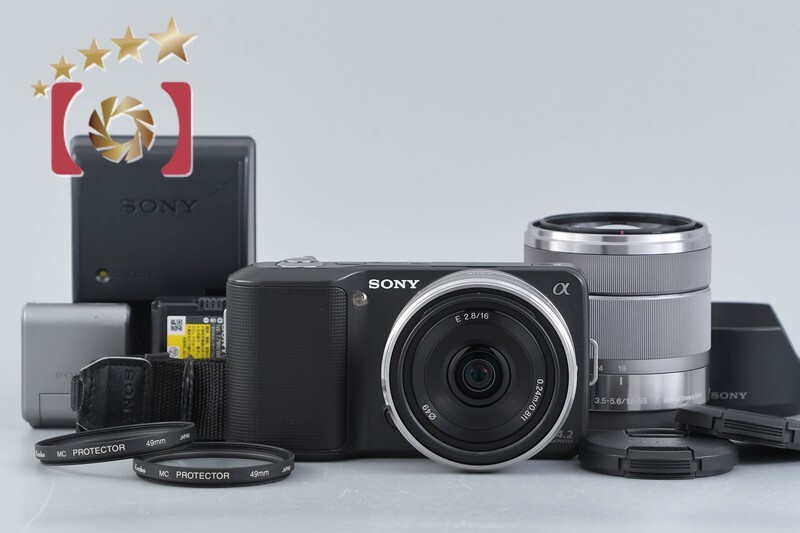 【中古】SONY ソニー α NEX-3 ダブルレンズキット ブラック シャッター回数僅少拍卖