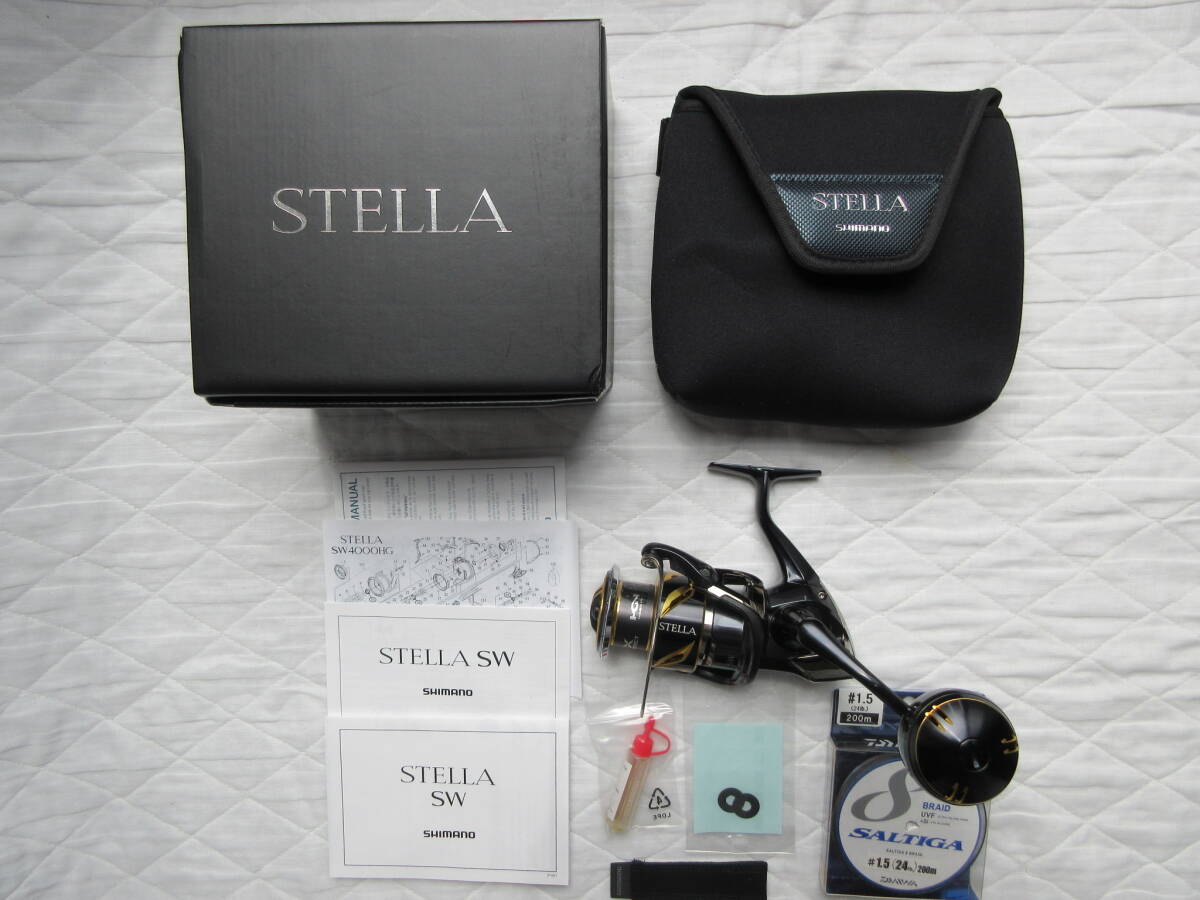 中古オマケ付きシマノ20ステラSW4000HG SHIMANO STELLA スピニングリール キャスティング オフショア ジギング ソルテイガSALTIGA SW4000XG拍卖
