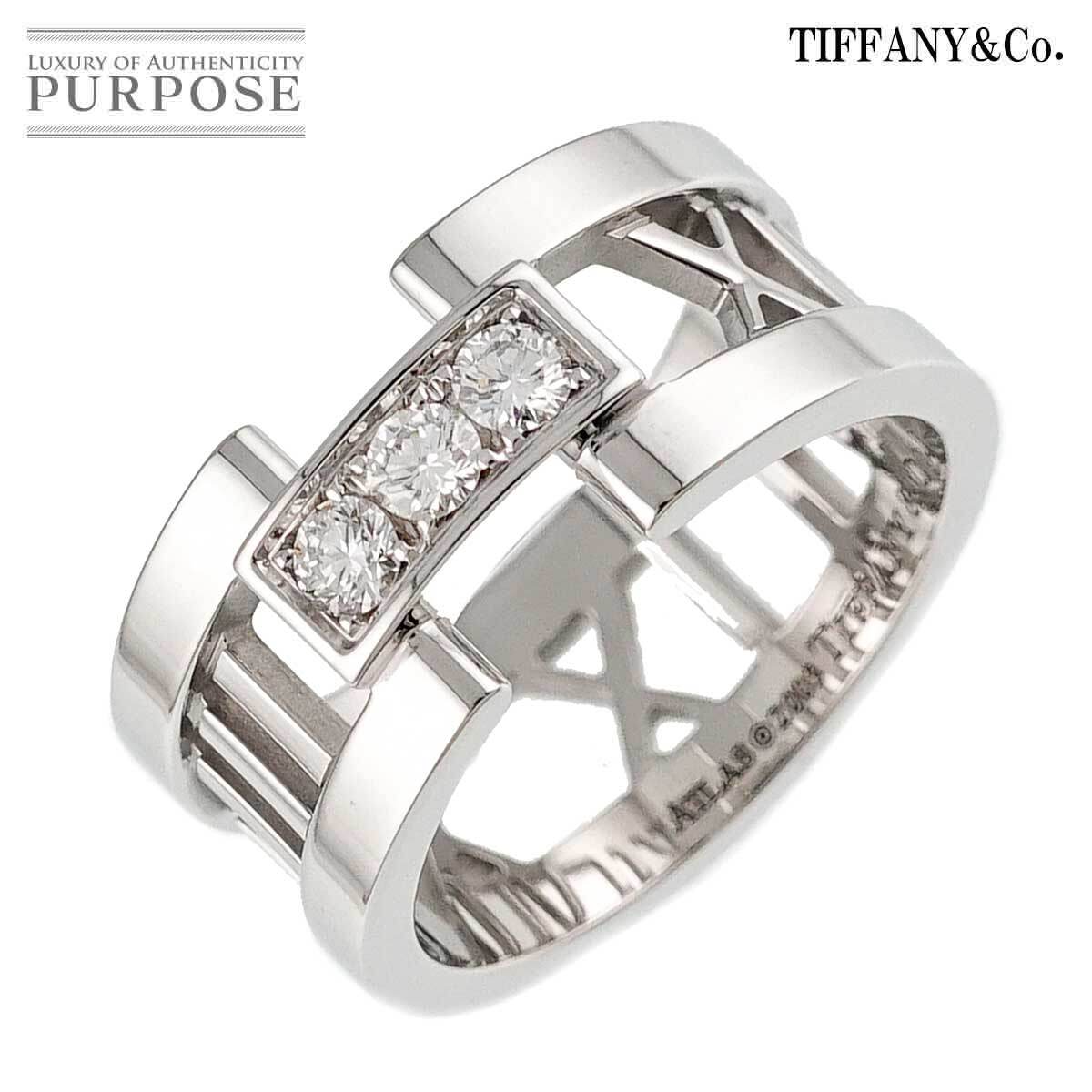 ティファニー TIFFANY&Co. アトラス 8.5号 リング ダイヤ K18 WG ホワイトゴールド 750 指輪 Atlas Diamond Ring 90314984拍卖