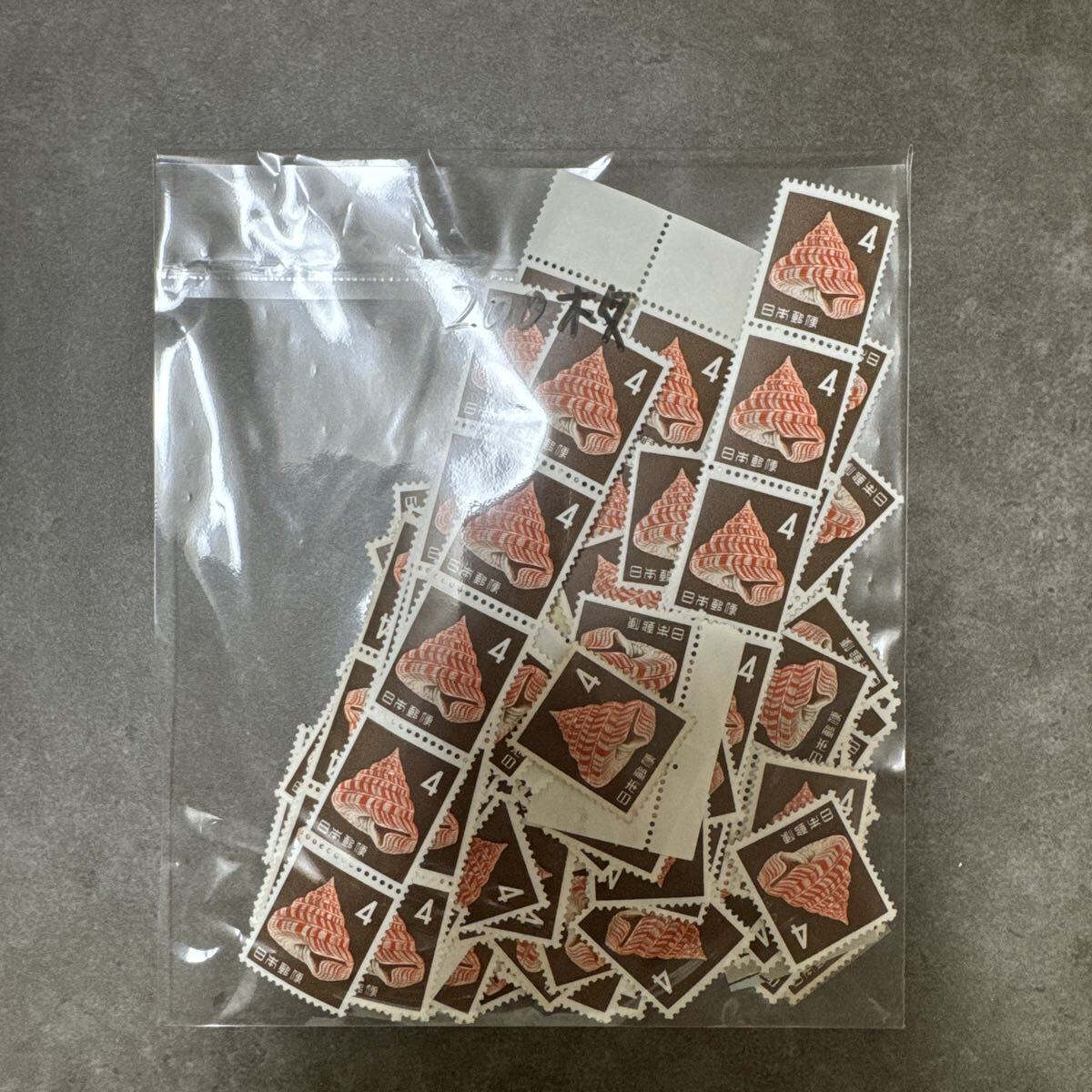 【24】額面800円 未使用切手 動植物国宝図案切手 円単位 4円 ベニオキナエビス 200枚 まとめ売り 現状渡し拍卖