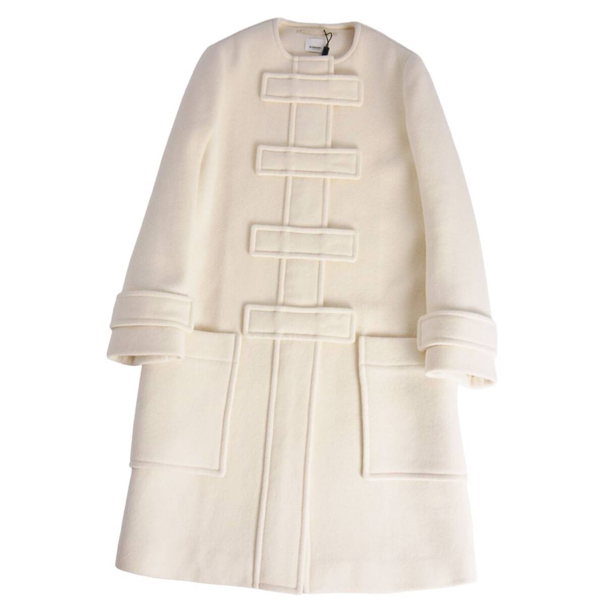 未使用 バーバリー BURBERRY コート ロングコート ノーカラー ウール 無地 アウター レディース UK4 US2 IT26(XS相当) cd04dd-rm07f14300拍卖