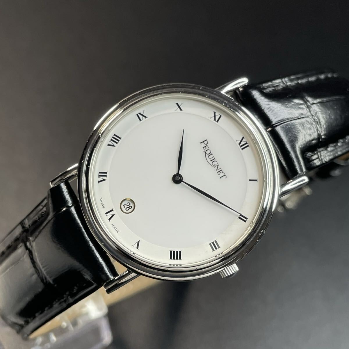【良品 正規品】 ペキネ クラシック ラウンド Pequignet 腕時計 メンズ ペキニエ QZ 可動品 【2604Ss28】拍卖
