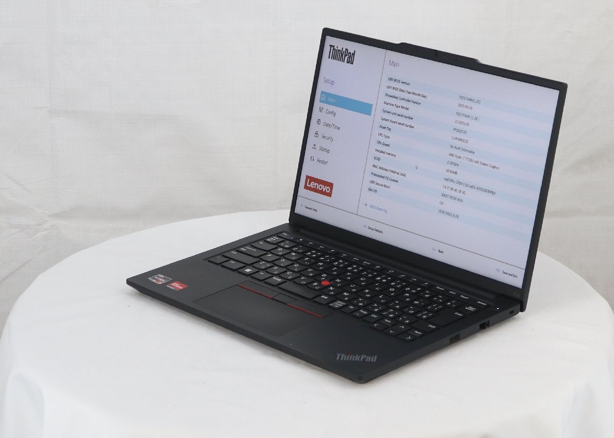 lenovo 21JS-S35L00 ThinkPad E14 Gen 5 AMD Ryzen 7 7730U with Radeon Graphics 2.20GHz 16GB 512GB(SSD)■一部保証品拍卖