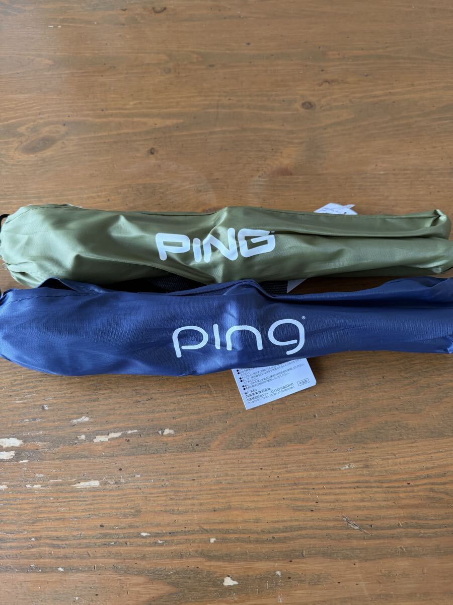 レア PING ピン ゴルフ 折り畳み椅子 折り畳みチェア2個セット カーキ ネイビー 観戦用チェア キャンプ 山登り拍卖