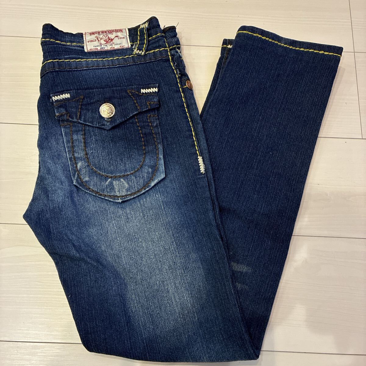 USA TRUE RELIGION joey デニム 濃紺 インディゴ ステッチ トゥルーレリジョン ジーンズ アメカジ ヴィンテージ拍卖