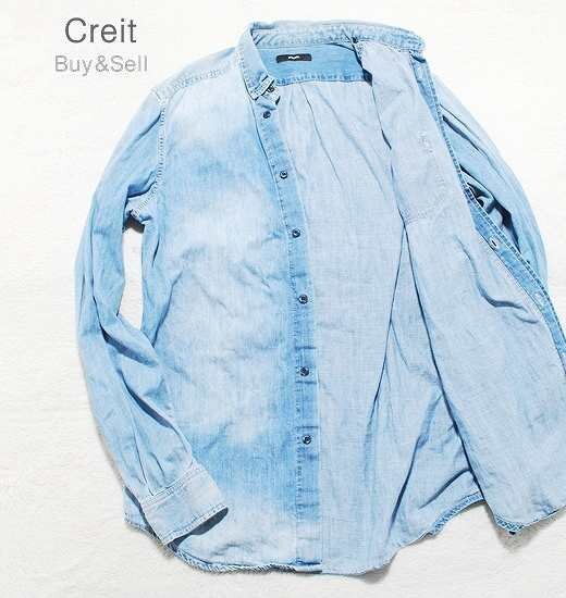 K166■春夏ビンテージ加工★dieselディーゼル★Lサイズ デニムシャツジャケットブルゾン拍卖