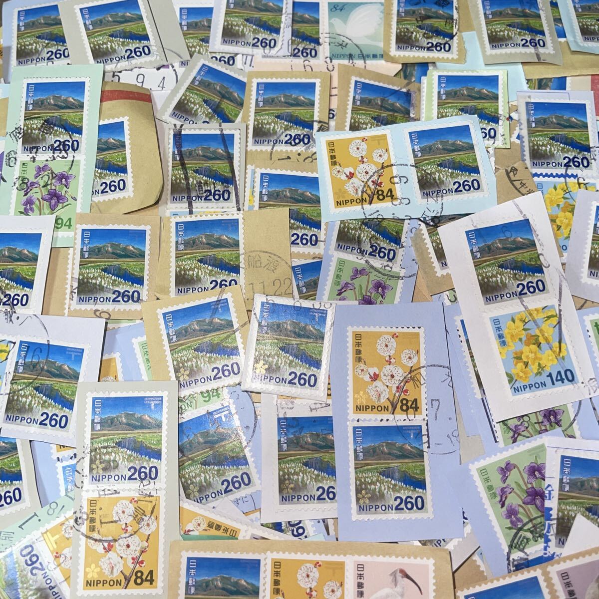 使用済み新260円切手、紙付きの尾瀬国立公園 500枚拍卖