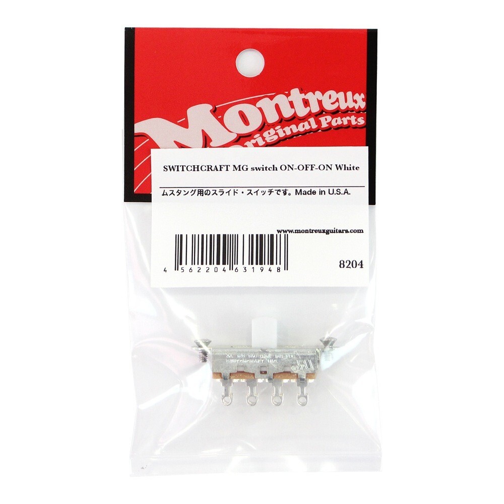 モントルー ギター スイッチ SWITCHCRAFT MG switch ON-OFF-ON White No.8204 ムスタング用スライドスイッチ ギターパーツ Montreux拍卖