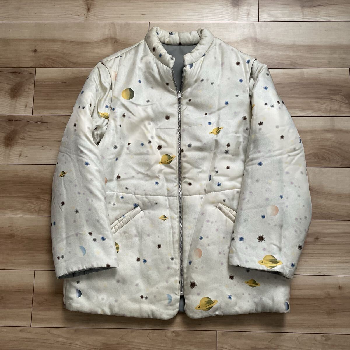 【送料無料】HERMES エルメス マルジェラ期 Space Print Reversible Padded Jacket L スペース 宇宙 リバーシブル 中綿 ジャケット拍卖