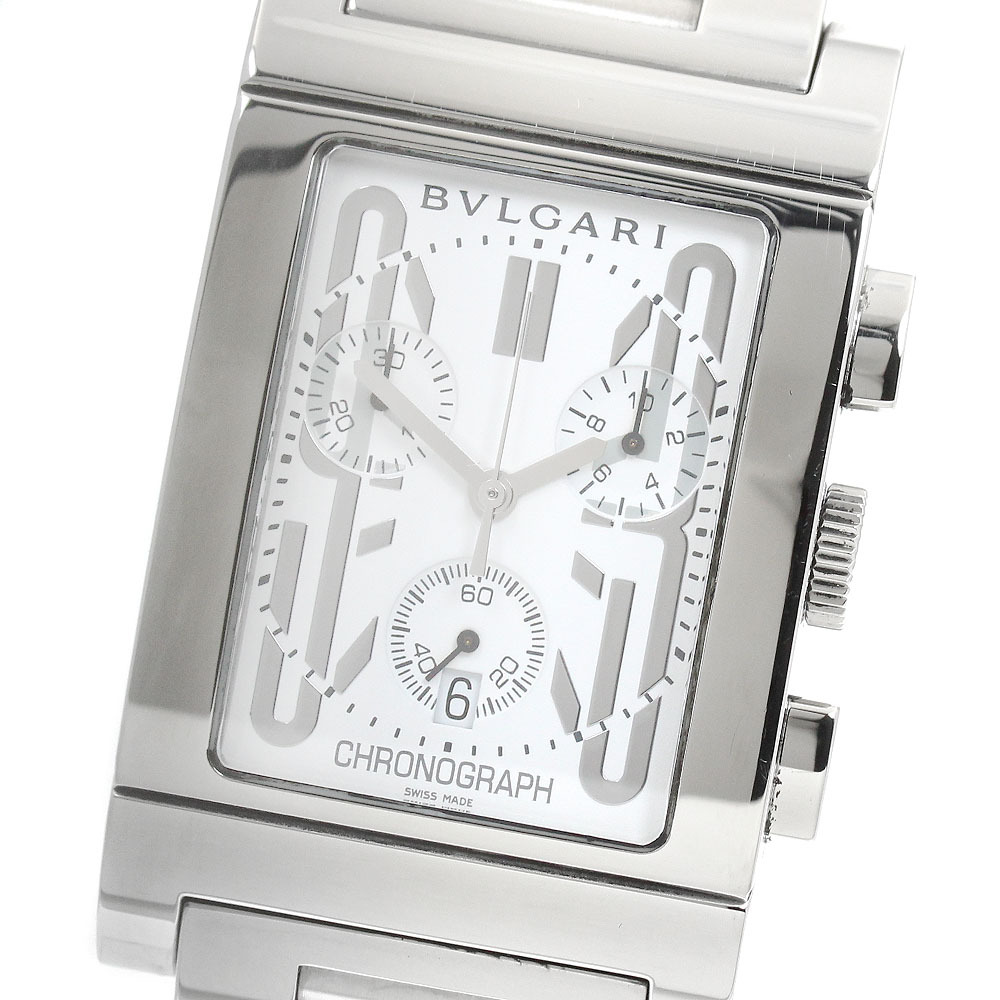 ブルガリ BVLGARI RTC49S レッタンゴロ デイト クロノグラフ クォーツ メンズ 良品 _951079拍卖