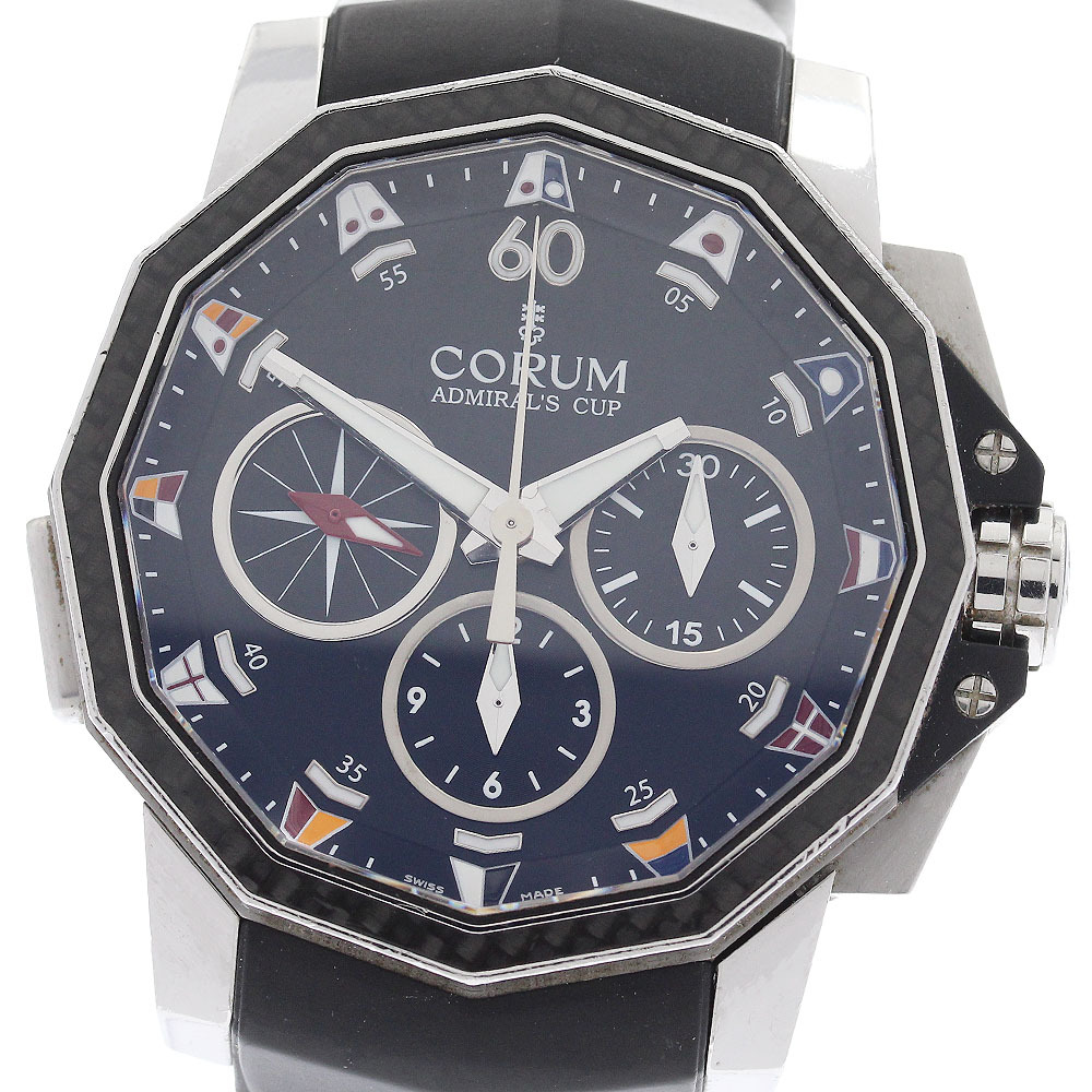 コルム CORUM 01.0035/986.691.11 アドミラルズカップ クロノグラフ 自動巻き メンズ _934936拍卖