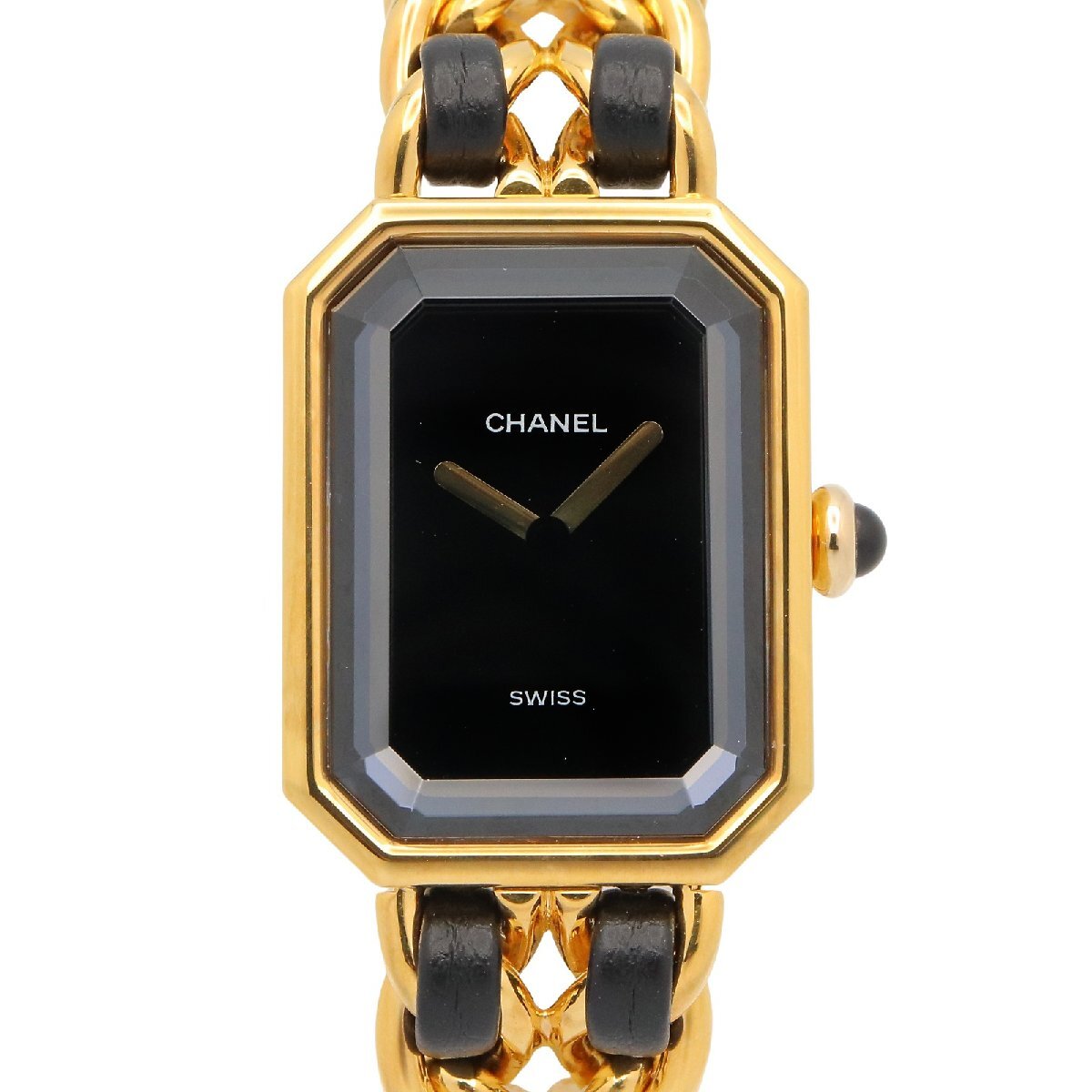 シャネル CHANEL プルミエール S 腕時計 時計 GP(ゴールドメッキ) ブラック系 H0001 【中古】拍卖