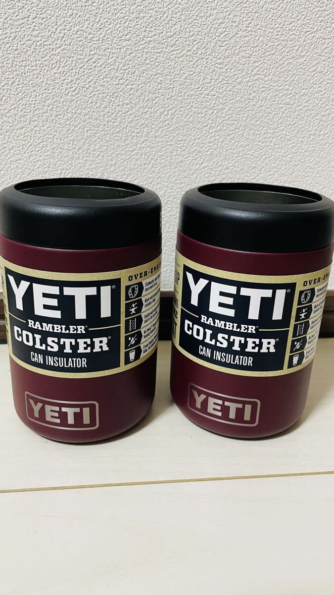 タグ付き YETI イエティ ランブラー ワインレッド2セット 保冷缶ホルダー 12oz 350ml 缶クーラー拍卖