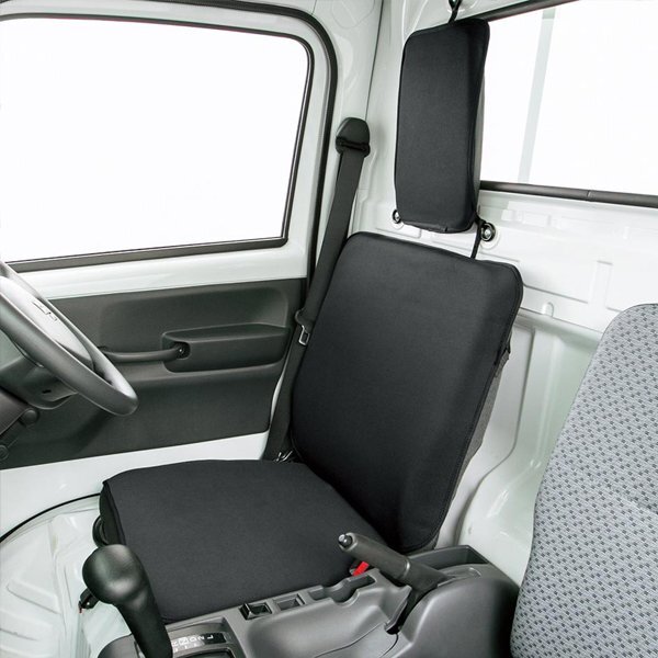 スバル サンバートラック TT1 TT2 等 軽トラ汎用 ウェットスーツ素材 撥水 防水シートカバー 運転席/助手席兼用 1枚 ウォーターストップ 黒拍卖
