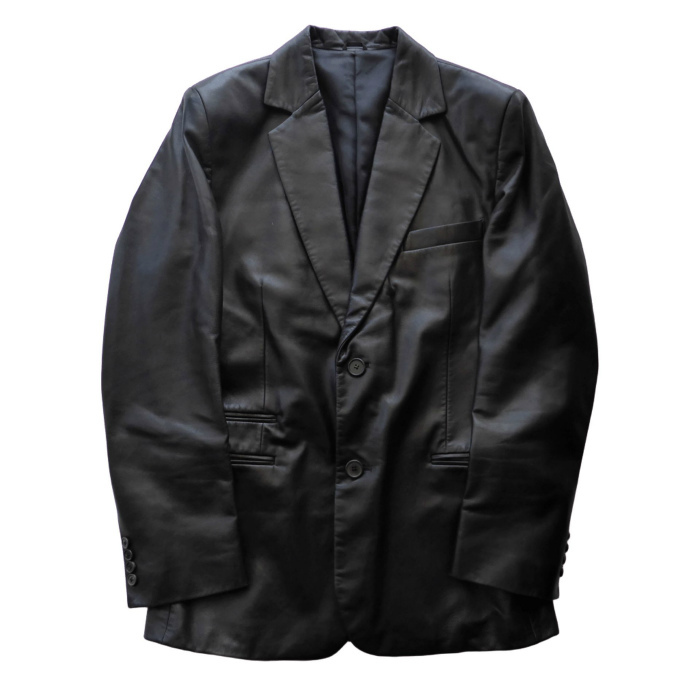 エルメス (HERMES)ラムスキン レザー 2B テーラード ジャケット #48 ブラック ウェア メンズ(中古)拍卖