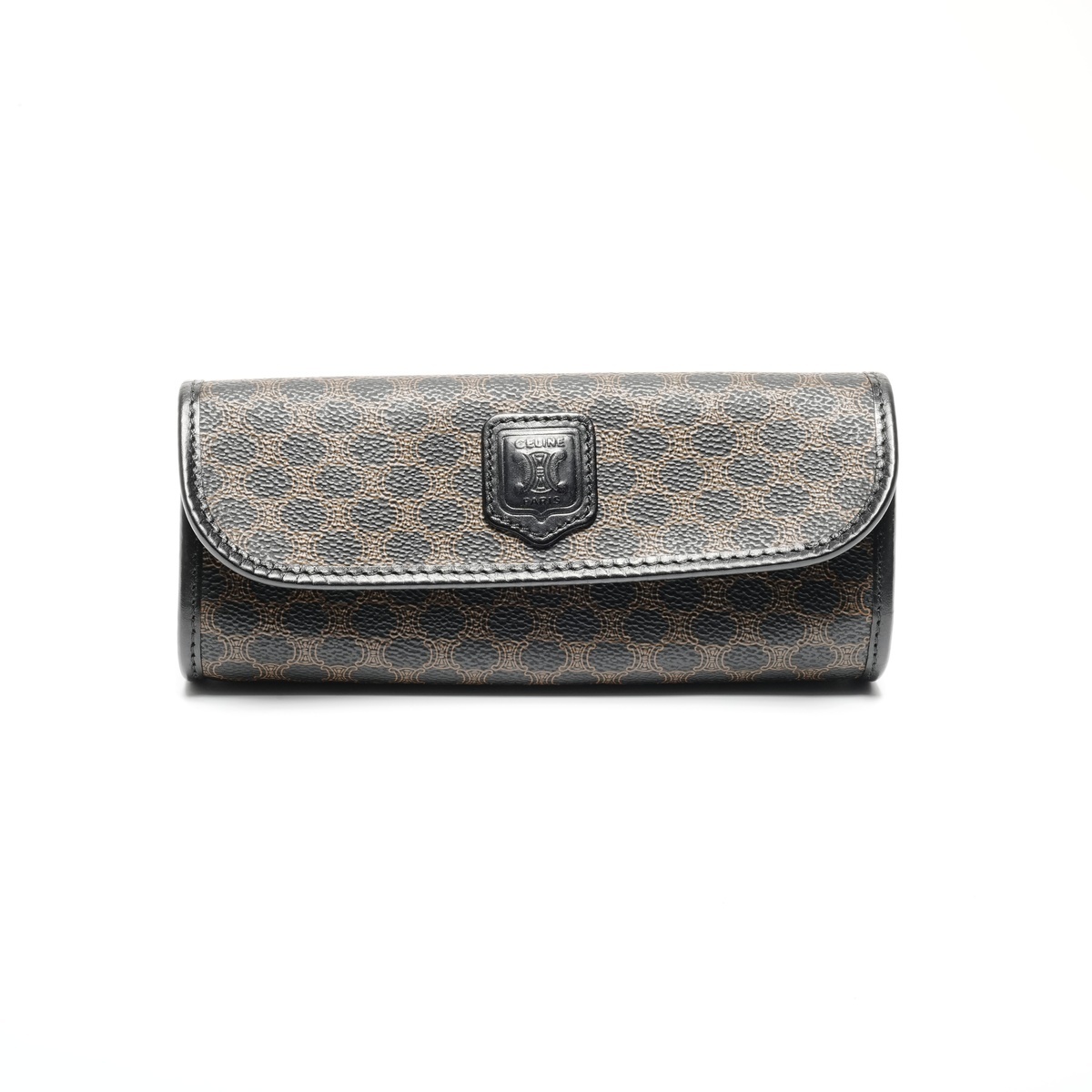 【最終値下げ】 極美品 セリーヌ CELINE マカダム PVC ポーチ PVC ブラック WS24410【中古】拍卖