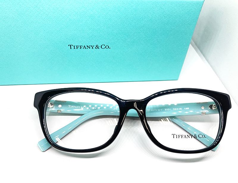 TIFFANY &Co. ティファニー 正規品 メガネフレーム TF2270BF-8001 53□ ブラック / ティファニーブルー新品 アジアンフィット レンズ交換可拍卖