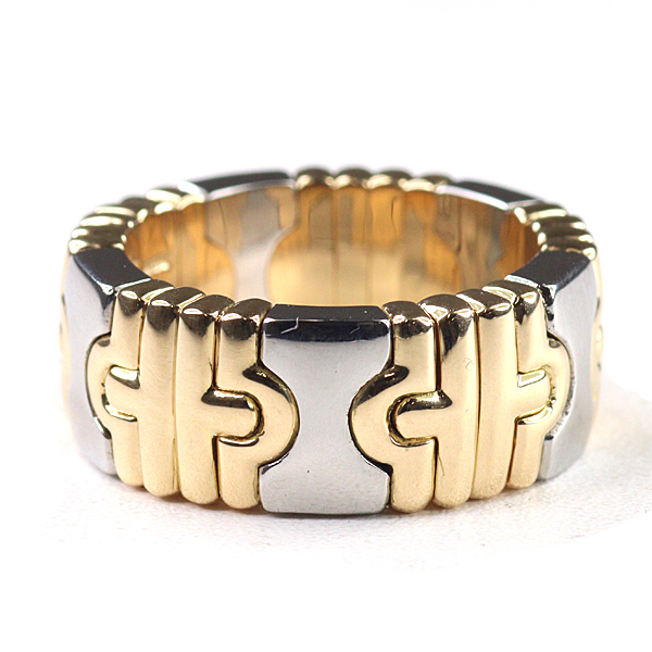 ブルガリ BVLGARI パレンテシ リング 指輪 コンビ 750/SS K18YG イエローゴールド ステンレスシルバー 仕上げ済 【中古】Aランク拍卖