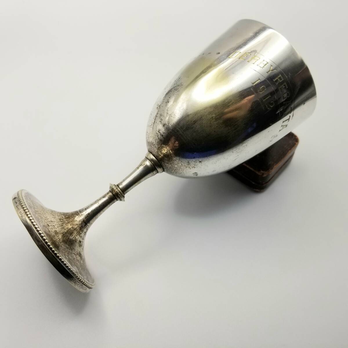 Robert Pringle & Co.社製 英国 アンティーク ゴブレット Derby Regatta 1912 シルバープレート EP刻印 銀食器 レトロ ワイングラス拍卖