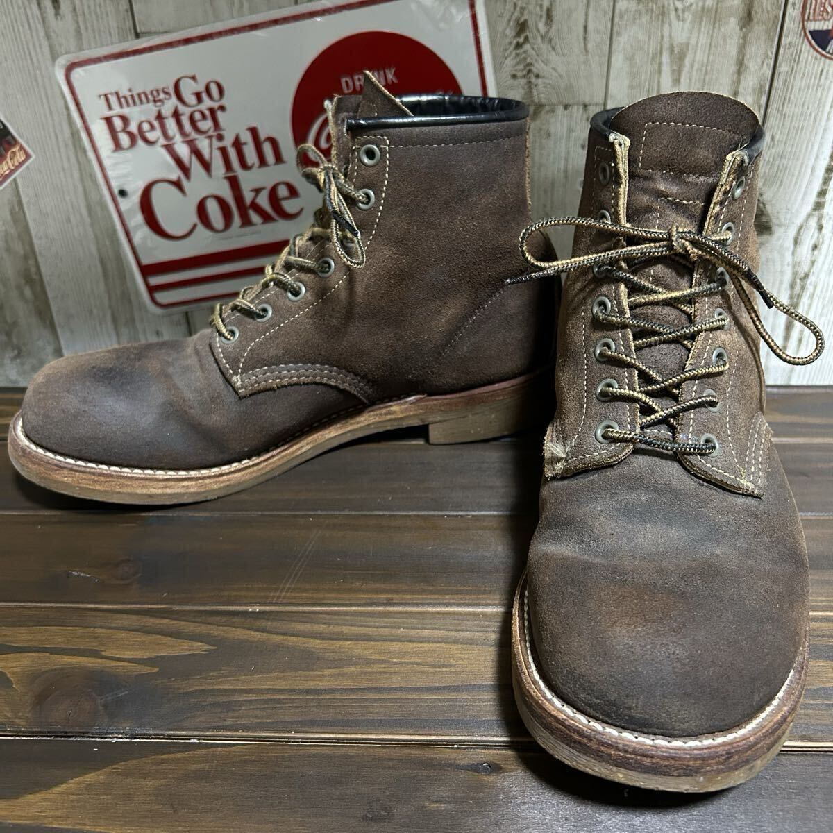 REDWING Nigel Cabourn 4618 MUNSON 6インチ ワークブーツ 別注 レッドウィング ナイジェルケーボン ハリスツイード マンソンブーツ 27cm拍卖