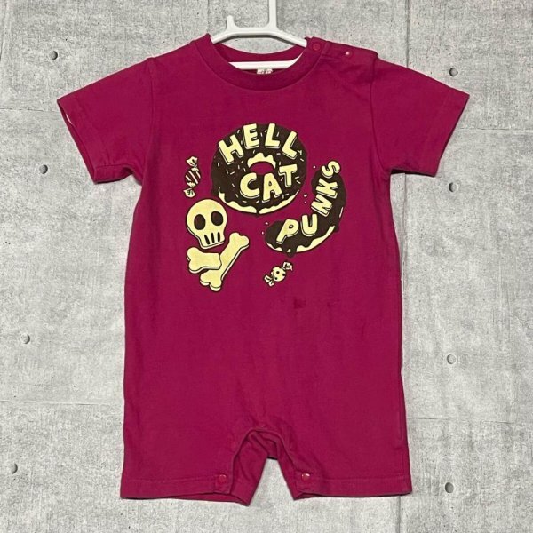 HELL CAT PUNKS ロンパース 80 ヘルキャットパンクス ユナイテッドアスレ ボディ ROCK PUNK ピンク 子供服 ベビー キッズ YL2234拍卖