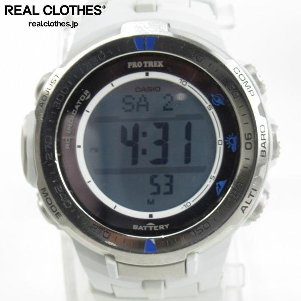 CASIO/カシオ PRO TREK/プロトレック Triple Sensor/トリプルセンサー 電波ソーラー 替えバンド付き PRW-3000G-7JR /000拍卖