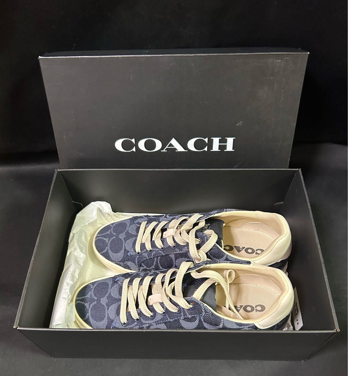 COACH コーチ スニーカー シグネチャー デニム サイズ37.5/24cm 靴 レディース 中古品拍卖
