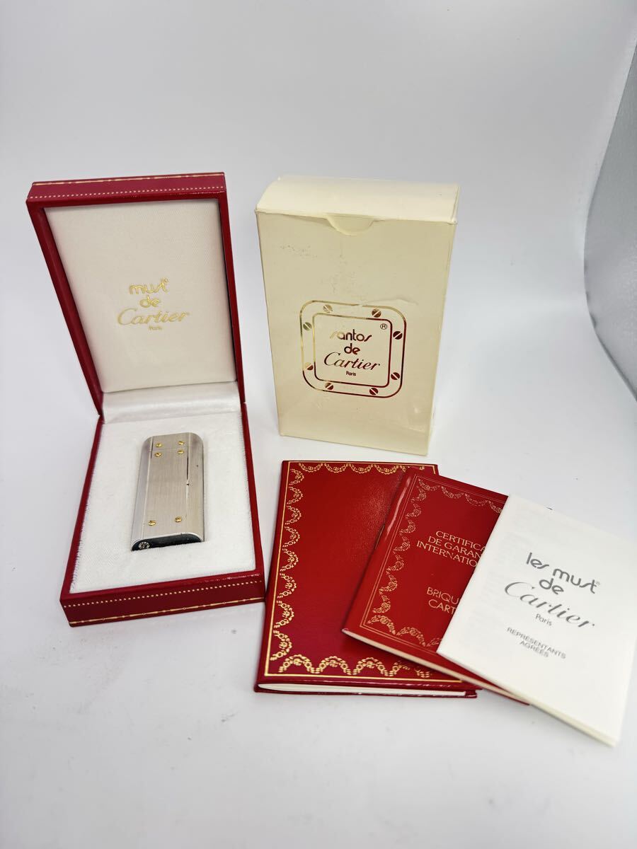 【美品】Cartier カルティエ サントス ライター CA120053 ミニサントス 箱 冊子付 完品 喫煙グッズ ガスライター サントスドゥ カルティエ拍卖