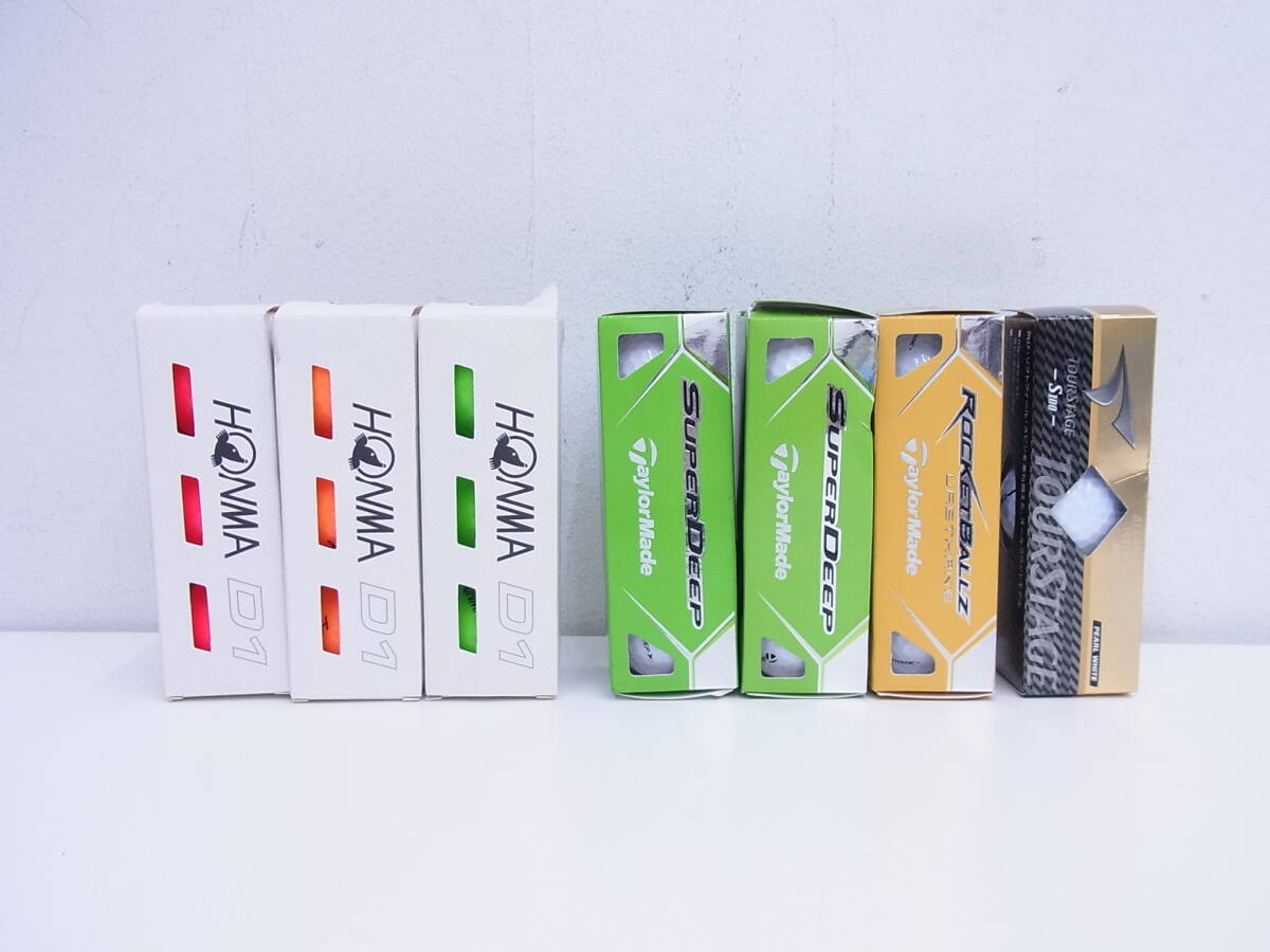 スポーツ用品祭 ゴルフボール7点 HONMA D1 本間 TaylorMade SuperDeep RocketBallz TOURSTAGE PEARL WHITE ツアーステージ未使用保管品拍卖