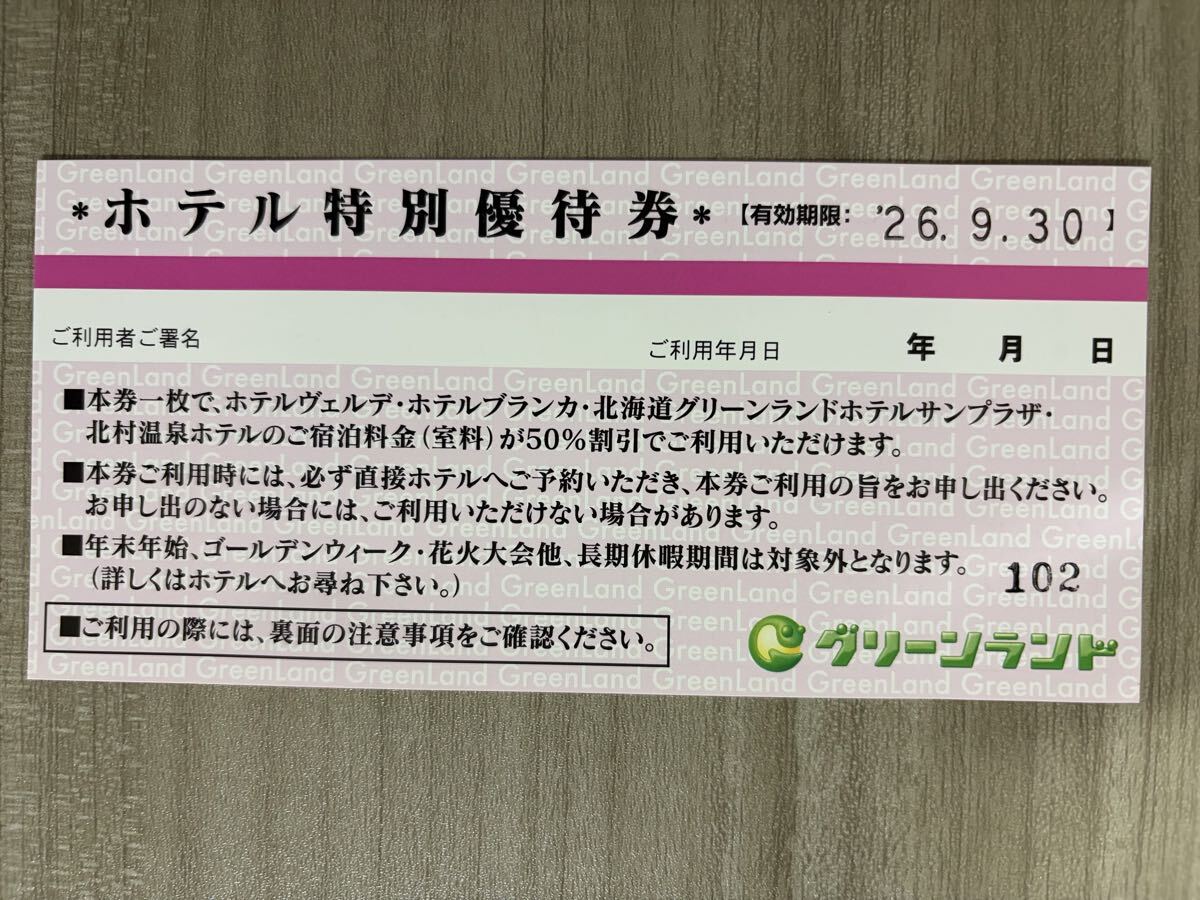 グリーンランドリゾート・ホテル半額券(送料無料・クリックポスト)拍卖