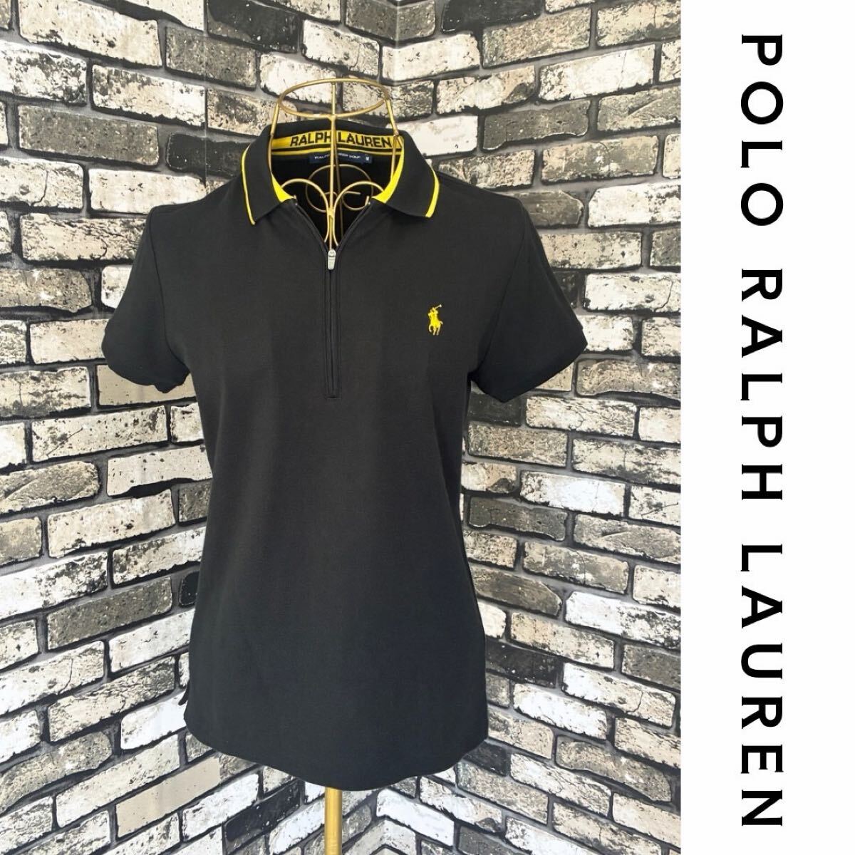 POLO RALPH LAUREN ポロラルフローレン ハーフジップ 半袖ポロシャツ レディース ブラック拍卖