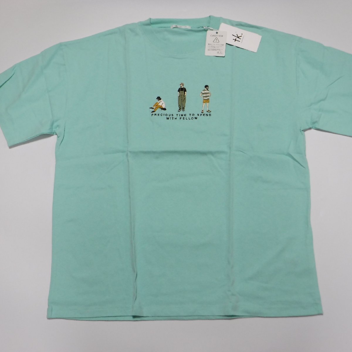 TT581 タケオキクチ 新品 スリーピープルズ刺繍 半袖Tシャツ L ビッグシルエット tk.TAKEO KIKUCHI 定価5500円拍卖