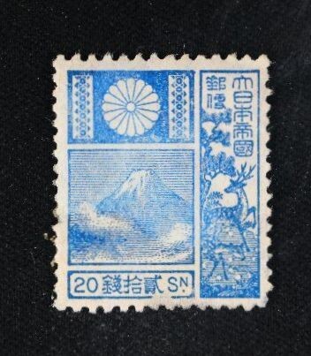 ☆コレクターの出品 未使用『富士鹿切手/第1次旧版』20銭 NH L-63拍卖