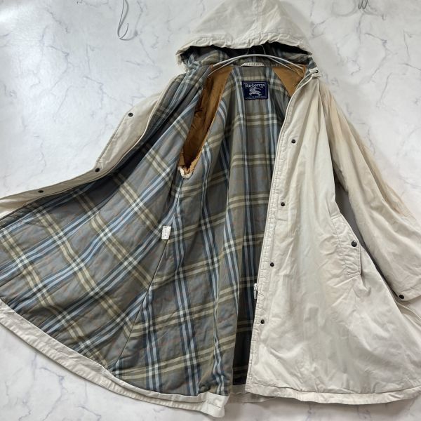 【XL~3L】 バーバリーズ フード フレアーモッズコート ノバチェック 大きいサイズ ロング ベージュ BURBERRYS レディース B2230拍卖